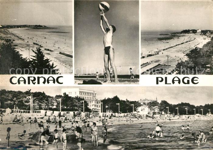 Carnac Morbihan La Grande Plage et les Hotels