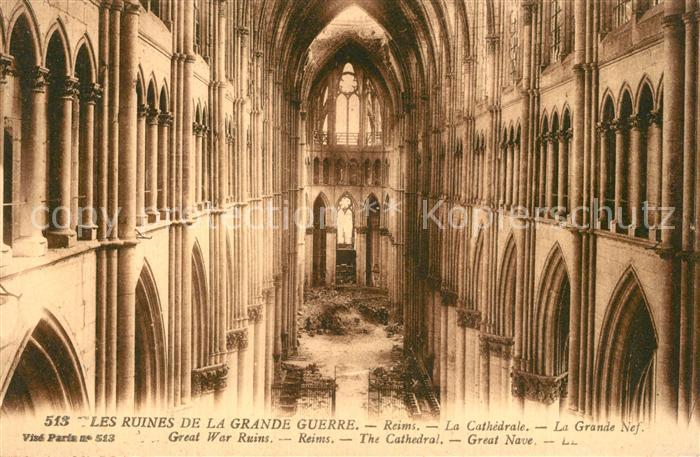 Reims Champagne Ardenne Ruines Grande Guerre Cathedrale