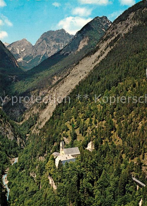St Georgenberg mit Karwendelgebirge Alpen Fliegeraufnahme