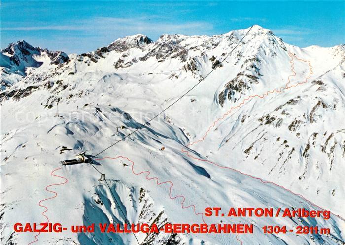 St Anton Arlberg Galzig- und Valluga Bergbahnen Wintersportplatz Alpen Fliegerau