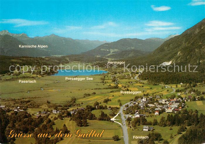 Pressegger See Feriengebiet Gailtal Karnische Dolomiten Fliegeraufnahme