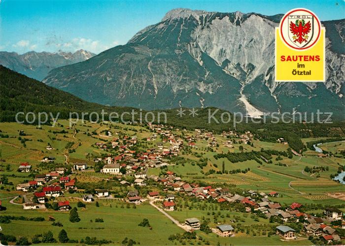 Sautens mit Tschirgang oetztaler Alpen Fliegeraufnahme