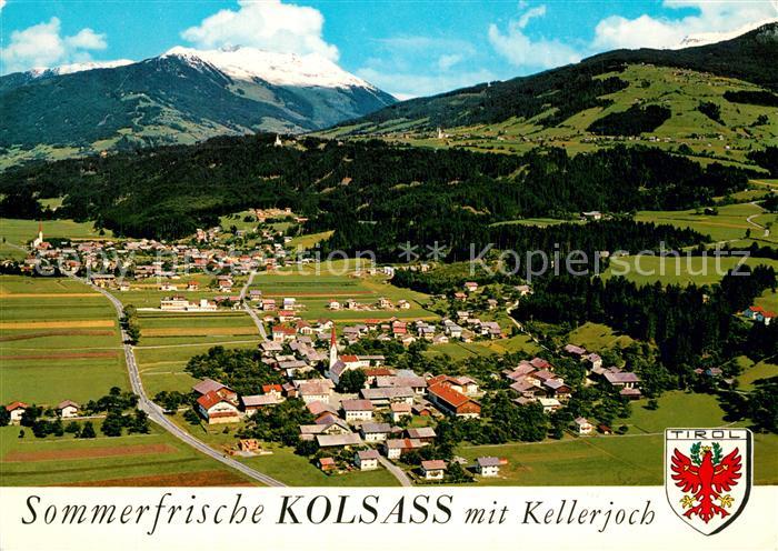 Kolsass Sommerfrische mit Kellerjoch Alpen Fliegeraufnahme