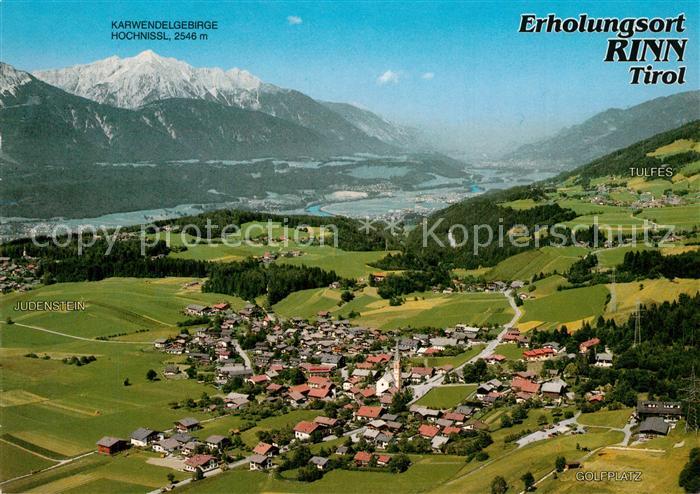 Rinn Erholungsort Golfplatz am Fusse des Glungezers Karwendelgebirge Fliegeraufn