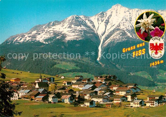 Fiss Tirol Panorama Erholungsort mit Kaunergrat oetztaler Alpen