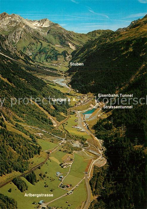 Langen Arlberg Arlbergstrasse Tunnel Stuben Lechtaler Alpen Fliegeraufnahme