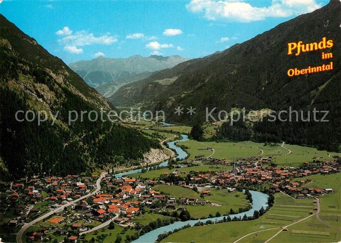 Pfunds Erholungsort im obersten Inntal mit Kaunergrat Fliegeraufnahme