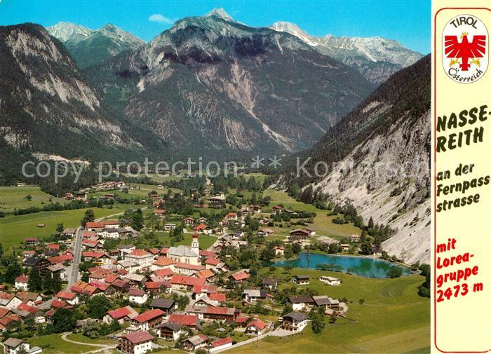 Nassereith Erholungsort mit Loreagruppe Lechtaler Alpen Fliegeraufnahme