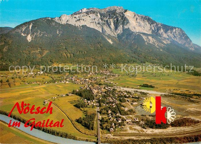 Noetsch Gailtal Erholungsort mit Dobratsch Fliegeraufnahme