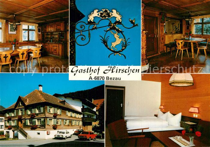 Bezau Vorarlberg Gasthaus Hirschen Fremdenzimmer Gastraum Tuerschild