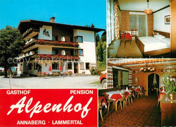 Annaberg-Lungoetz Gasthof Pension Alpenhof Gastraum Fremdenzimmer