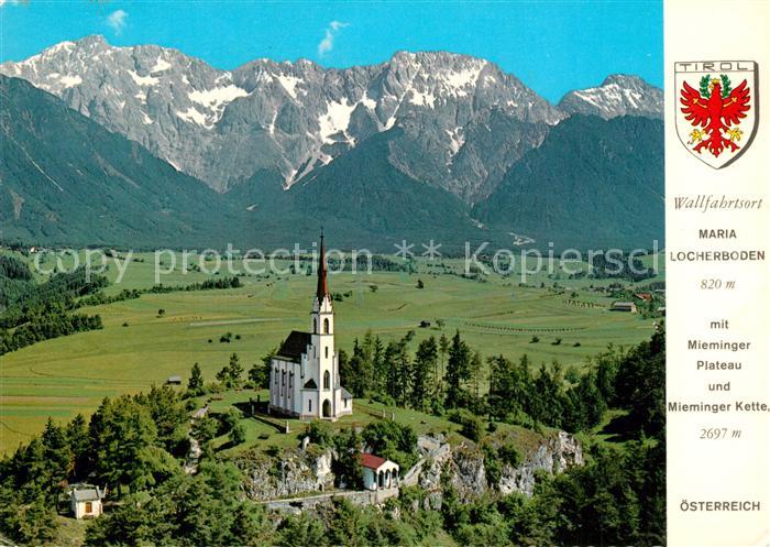 Mieminger Plateau Fliegeraufnahme Maria Locherboden mit Erscheinungsgrotte und M
