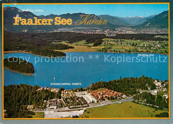 Faakersee Fliegeraufnahme mit Dobrollach und Villach