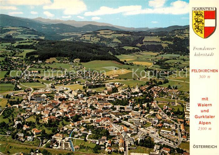 Feldkirchen Kaernten Fliegeraufnahme mit Waiern und Gurktaler Alpen