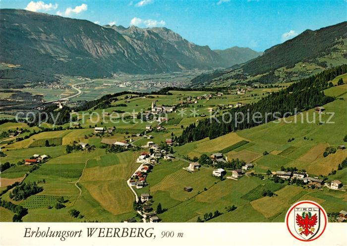 Weerberg Fliegeraufnahme mit St Peter und Paul Kirche Schwaz und Rofangebirge