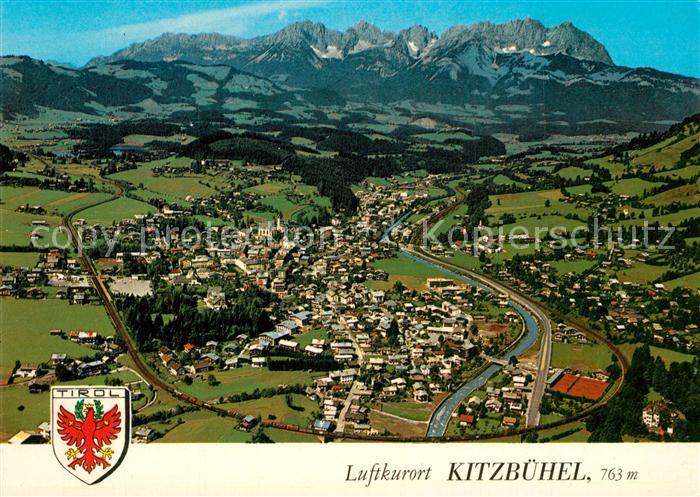 Kitzbuehel Tirol Fliegeraufnahme mit Schwarzsee und Kaisergebirge