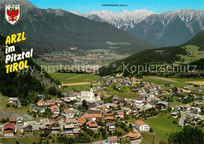 Arzl Pitztal Fliegeraufnahme mit Heiterwand