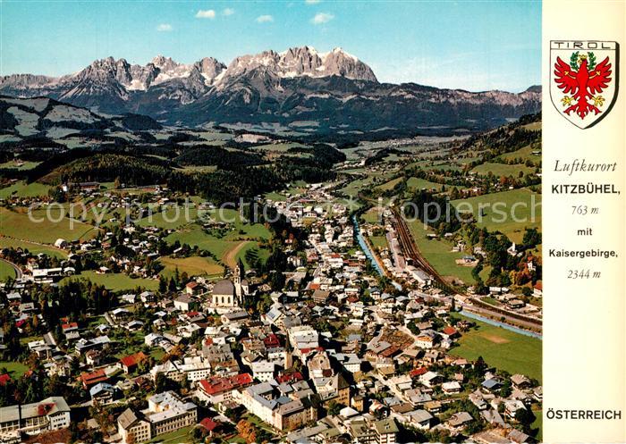 Kitzbuehel Tirol Fliegeraufnahme mit Kaisergebirge