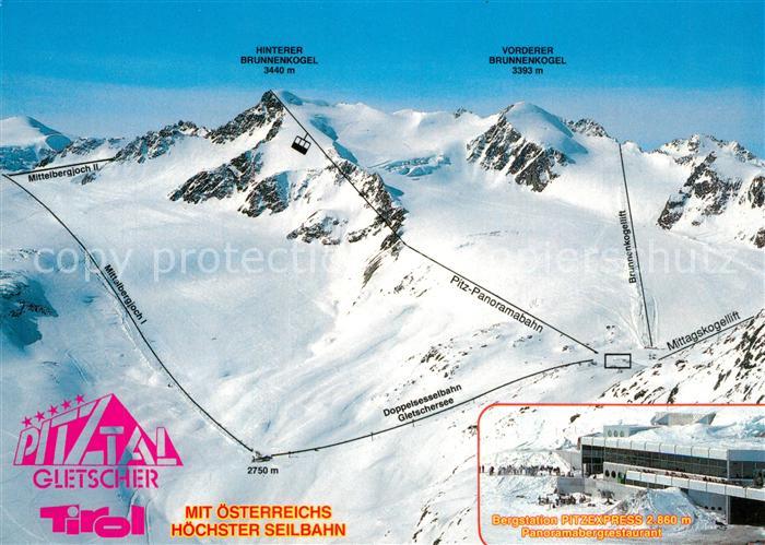 St Leonhard Pitztal Fliegeraufnahme mit Bergstation Pitzexpress Panoramabergrest