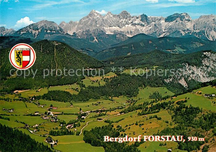 Forstau Fliegeraufnahme mit Dachstein und Radstaedter Tauern