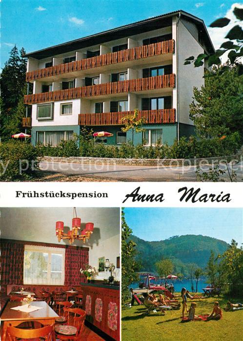 St Kanzian Klopeiner See Fruehstueckspension Anna Maria Gaststube Liegewiese