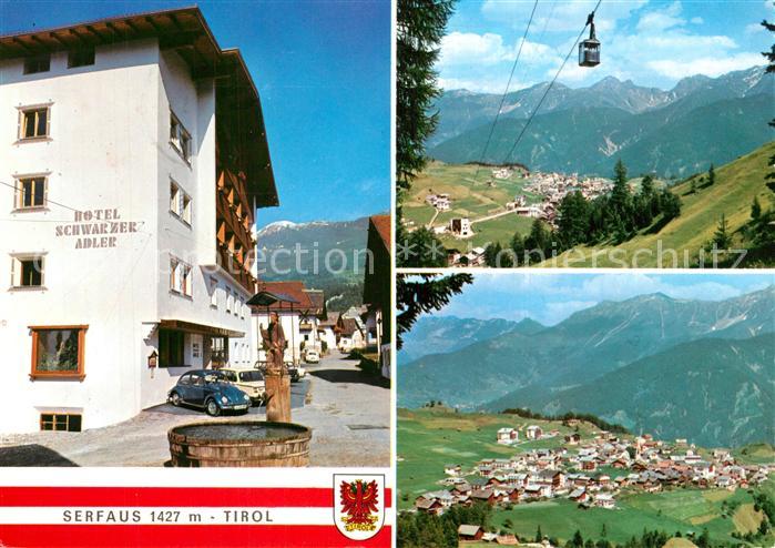 Serfaus Tirol Hotel Schwarzer Adler Seilbahn Panorama