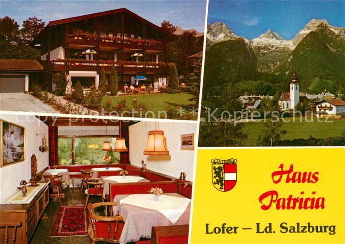 Lofer Fruehstueckspension Haus Patricia Gaststube Kirche