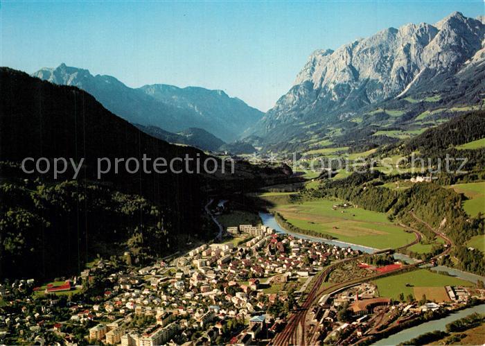 Bischofshofen Fliegeraufnahme mit Tennengebirge