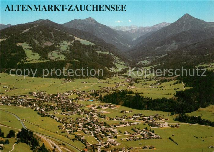Zauchensee Fliegeraufnahme mit Dachstein und Tauern