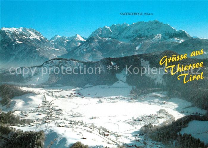 Thiersee Fliegeraufnahme mit Kaisergebirge
