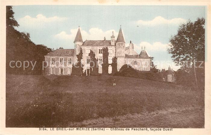 Le Breil-sur-Merize Chateau de Peschere facade Ouest