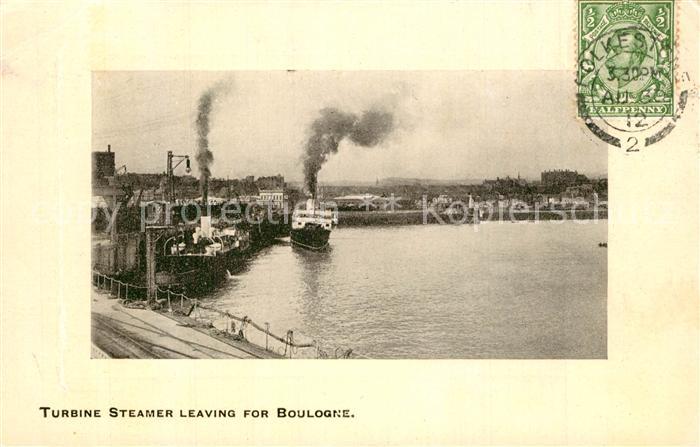 Boulogne-sur-Seine Bilancourt Turbine Steamer Leaving for Boulogne