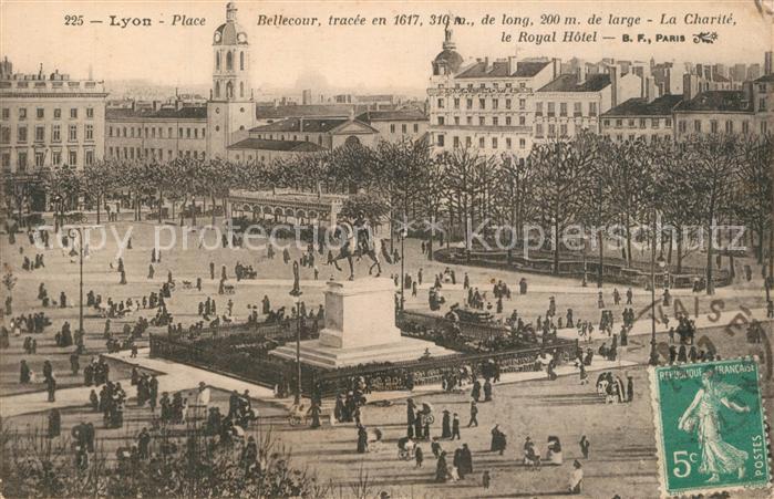 Lyon France Place Bellecour tracee en 1617 La Charite le Royal Hotel