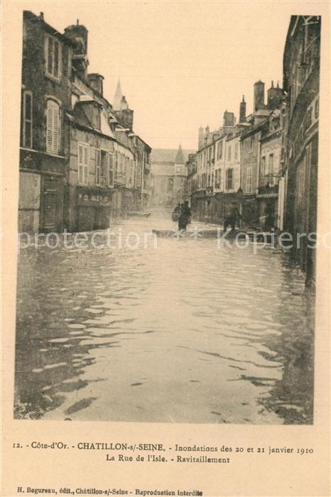 Chatillon-sur-Seine Inondations de 20 et 21 janvier 1910 La Rue de l’Isle Ravita
