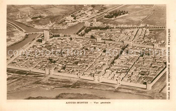 Aigues-Mortes Gard Vue generale aerienne
