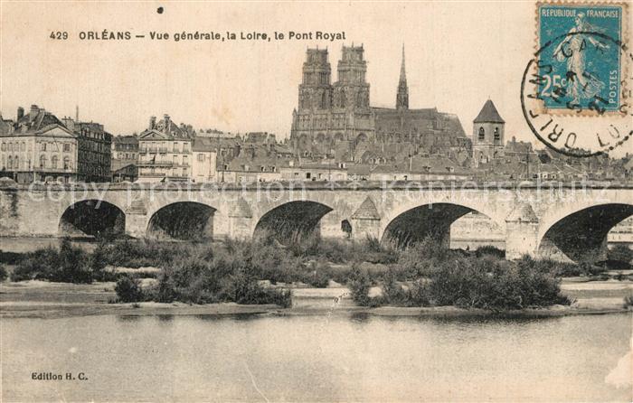 Orleans Loiret Vue generale la Loire le Pont Royal