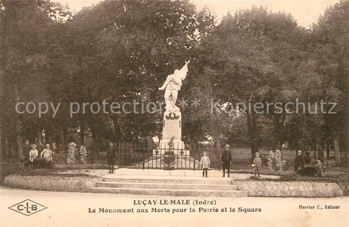 Lucay-le-Male Le Monument aux Morts pour la Patrie et le Square