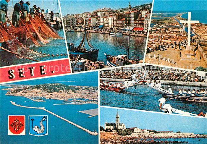 Sete Cette Lavage des filets Le Canal Le Mont Saint Clair Vue aerienne Les Joute