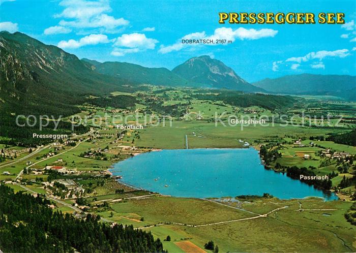 Pressegger See Strandbaeder Camping Tennisplaetze Minigolf Fliegeraufnahme