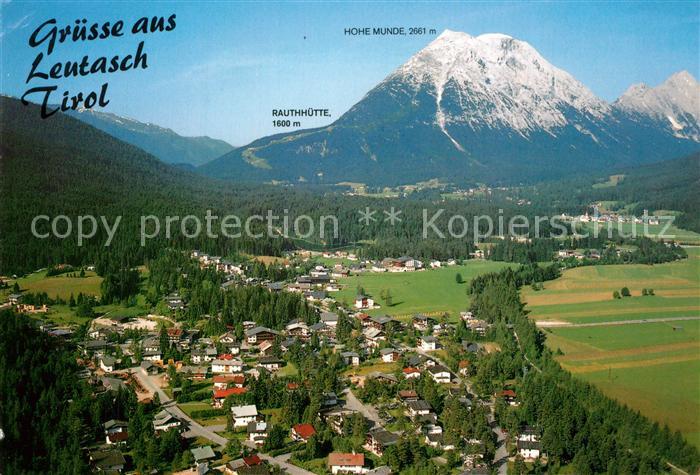 Leutasch Fliegeraufnahme mit Hohe Munde und Rauthhuette