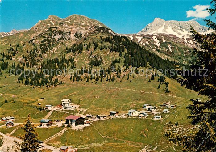 Lech Vorarlberg Fliegeraufnahme mit Woesterhorn und Woesterspitze