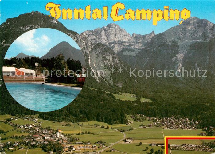 Wiesing Tirol Fliegeraufnahme mit Inntal Camping und Schwimmbad