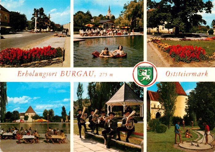 Burgau Steiermark Hauptplatz Mariensaeule Badestrand Pfarrkirche Marktplatz Stra