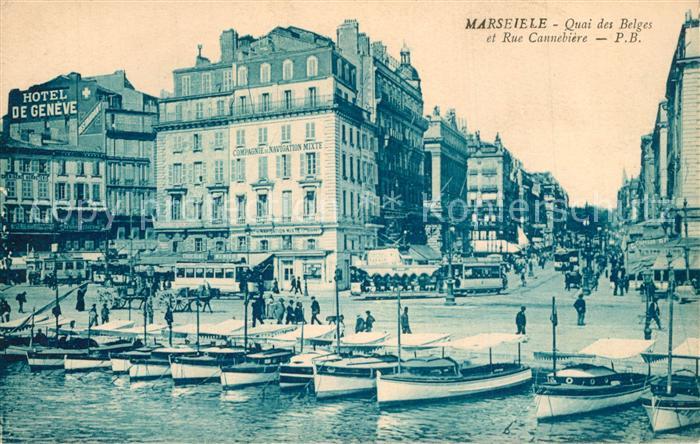Marseille Bouches-du-Rhone Quai des Belges et Rue Canebiere