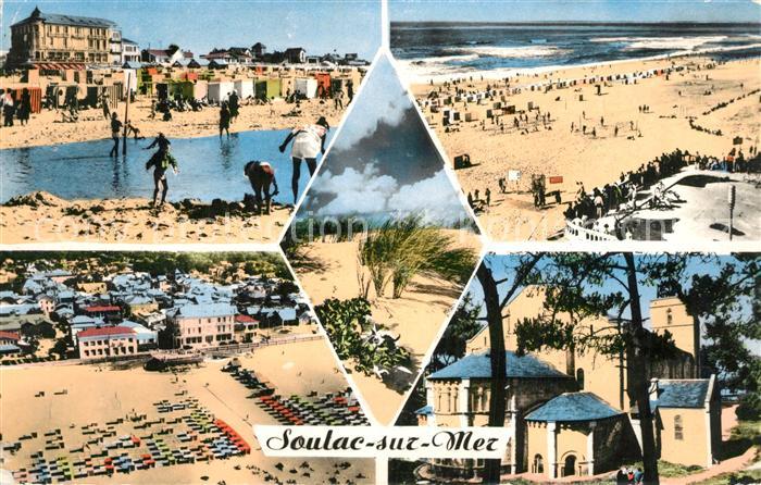 Soulac-sur-Mer la Plage Vue generale de la Plage Les Dunes vue aerienne L'Eglise