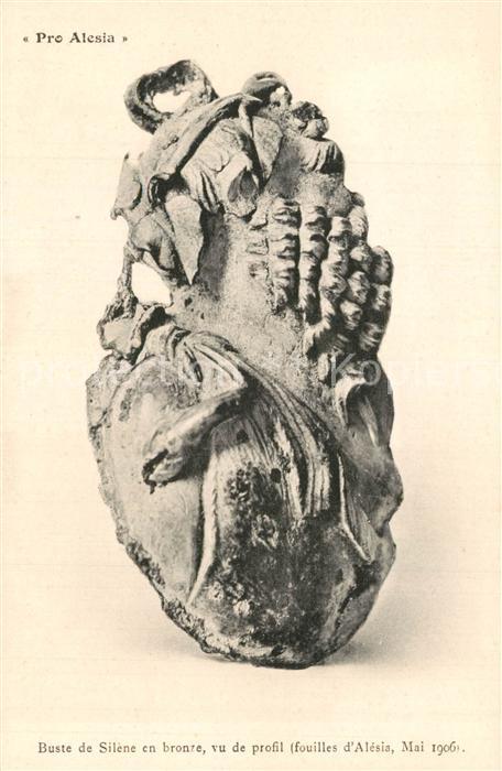 Alesia(Roman War) Alise-Sainte-Reine Buste de Silence en bronze vu de profil