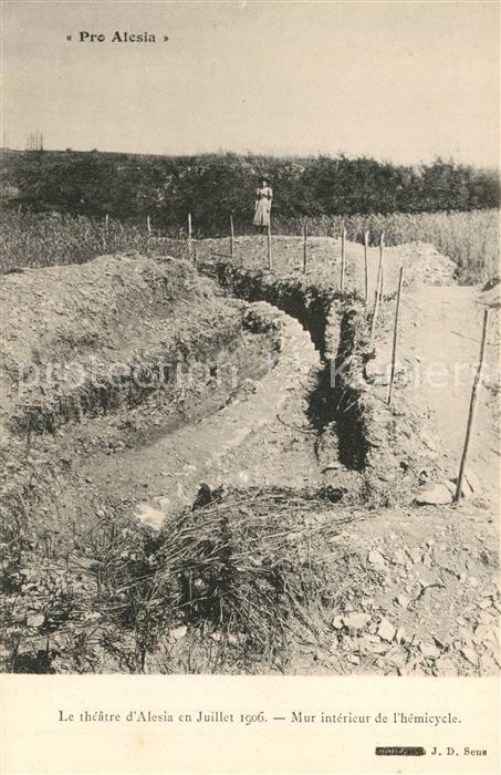 Alesia(Roman War) Alise-Sainte-Reine Le theatre d’Alesia en Juillet 1906 Mur int