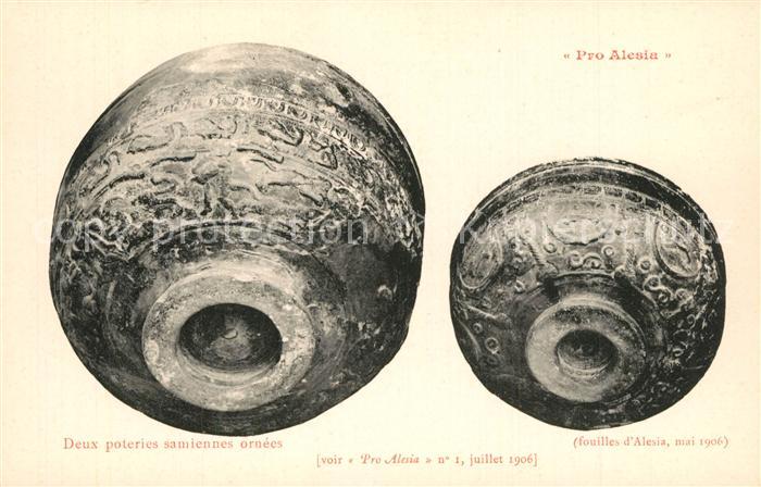Alesia(Roman War) Alise-Sainte-Reine Deux poteries samiennes ornees