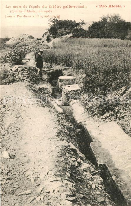 Alesia(Roman War) Alise-Sainte-Reine Les murs de facade du theatre gallo-rom