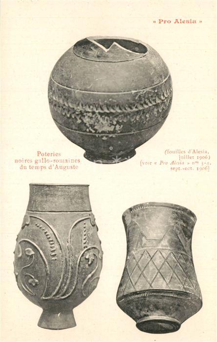 Alesia(Roman War) Alise-Sainte-Reine Poteries noires gallo-romaines du temps d A